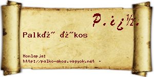 Palkó Ákos névjegykártya